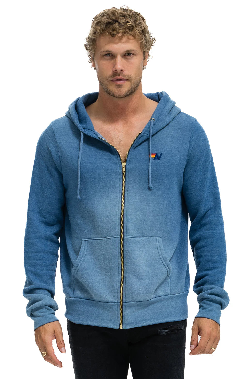 Essential zip hoodie FADED WATER