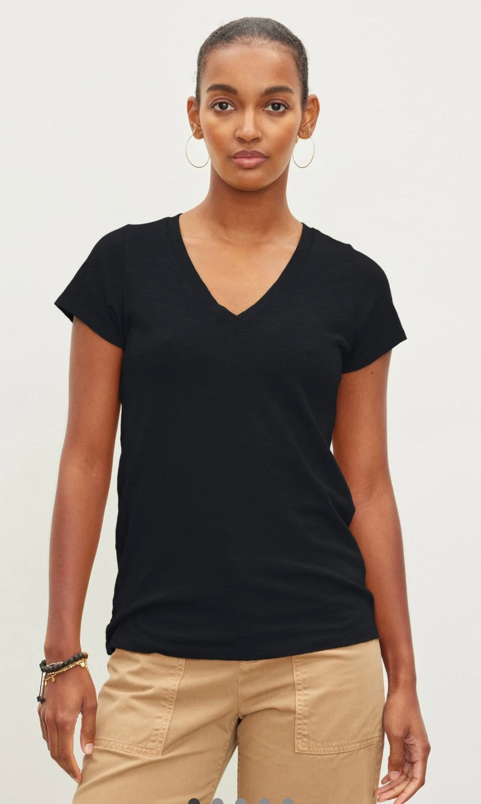 Jilian V-neck tee BLACK