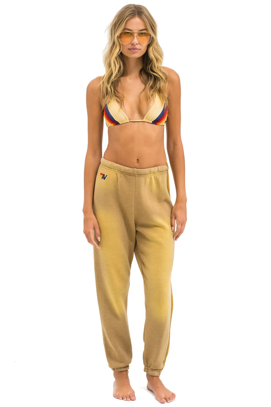 5 STRIPE WOMENS SWEATPANTS FADED TAN