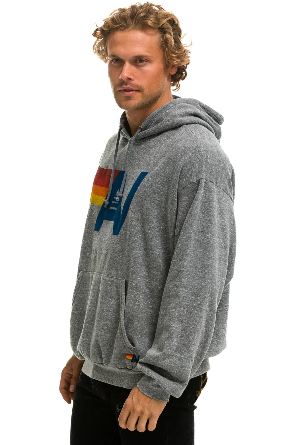 LOGO - PULLOVER HOODIE RELAXED HEATHER GREY