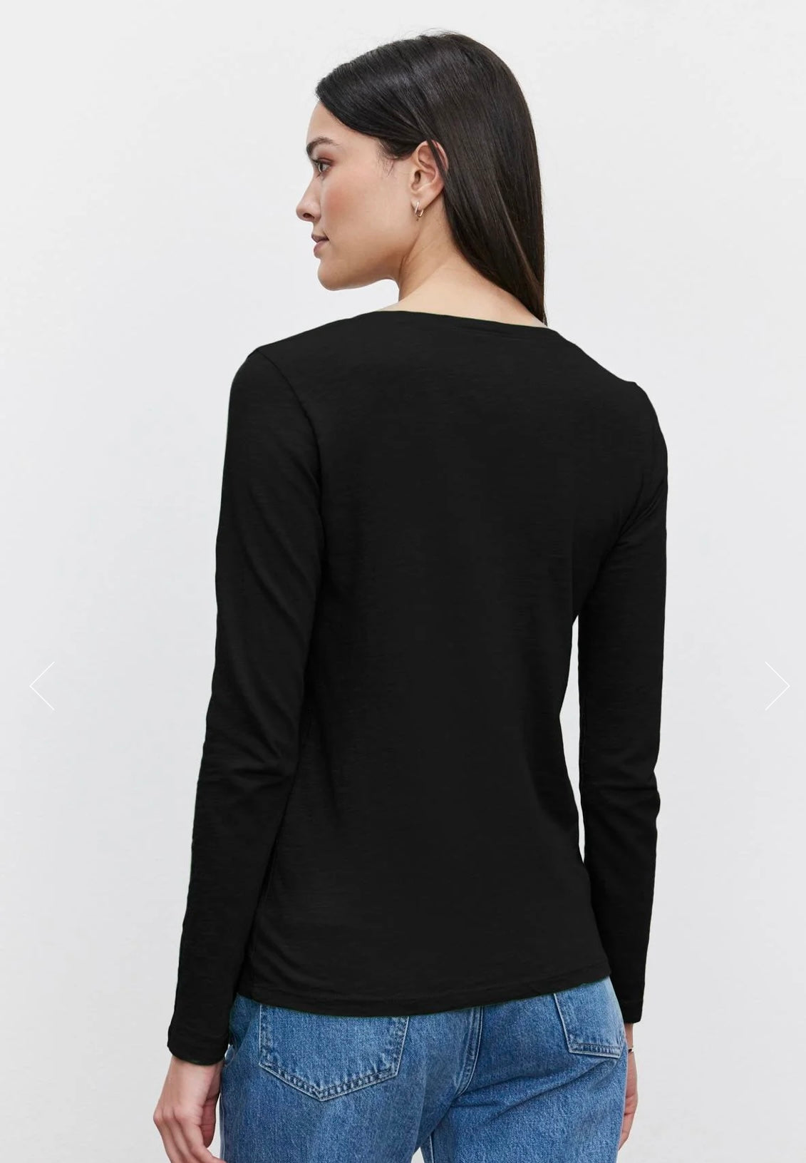 BLAIRE LS V-NECK TOP BLACK