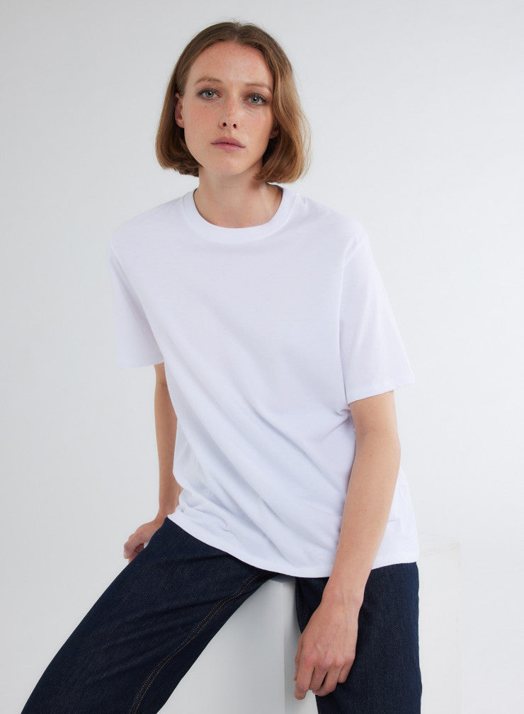 Round neck short sleeves WHITE