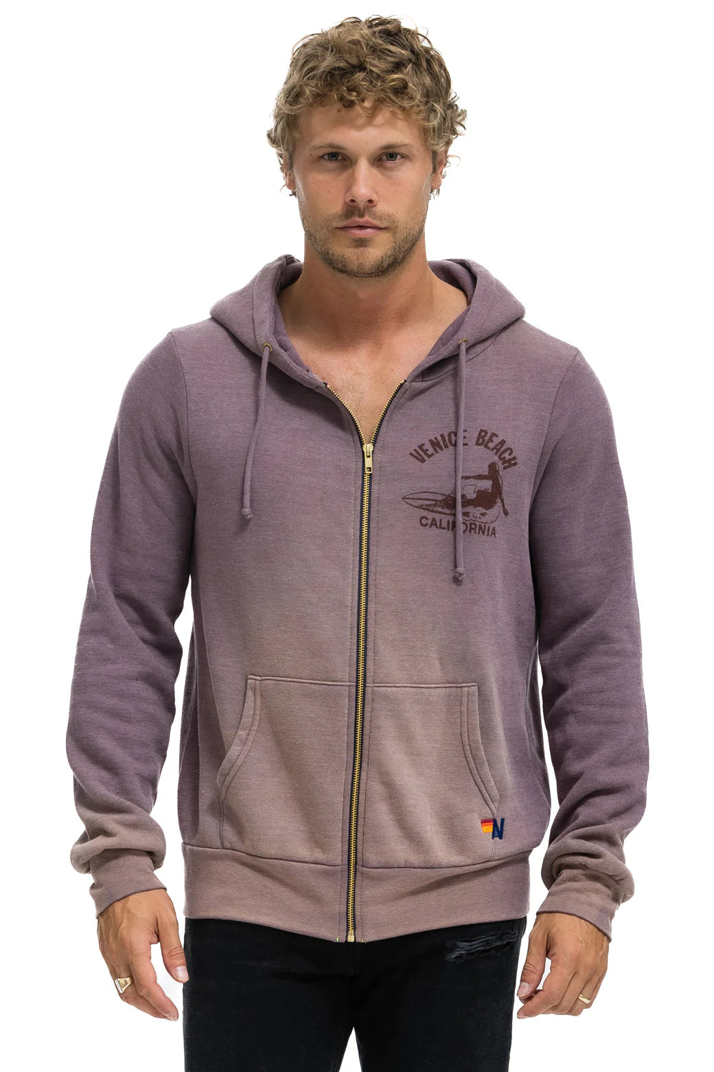 Venice surfer zip hoodie FADED MOCCHA