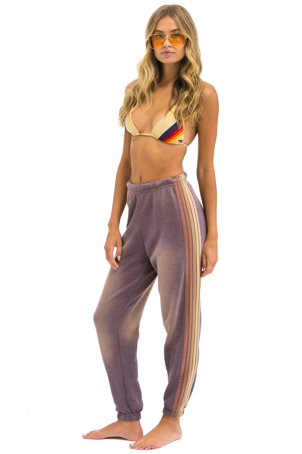 5 STRIPE WOMENS SWEATPANTS FADED MOCCHA