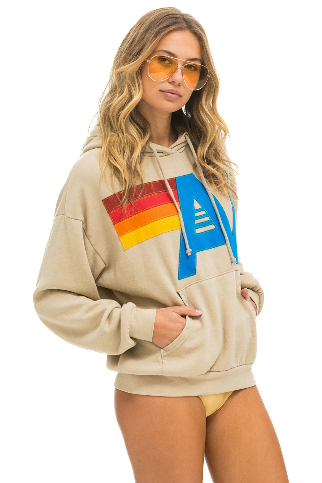 LOGO STITCH - HOODIE RELAXED SAND