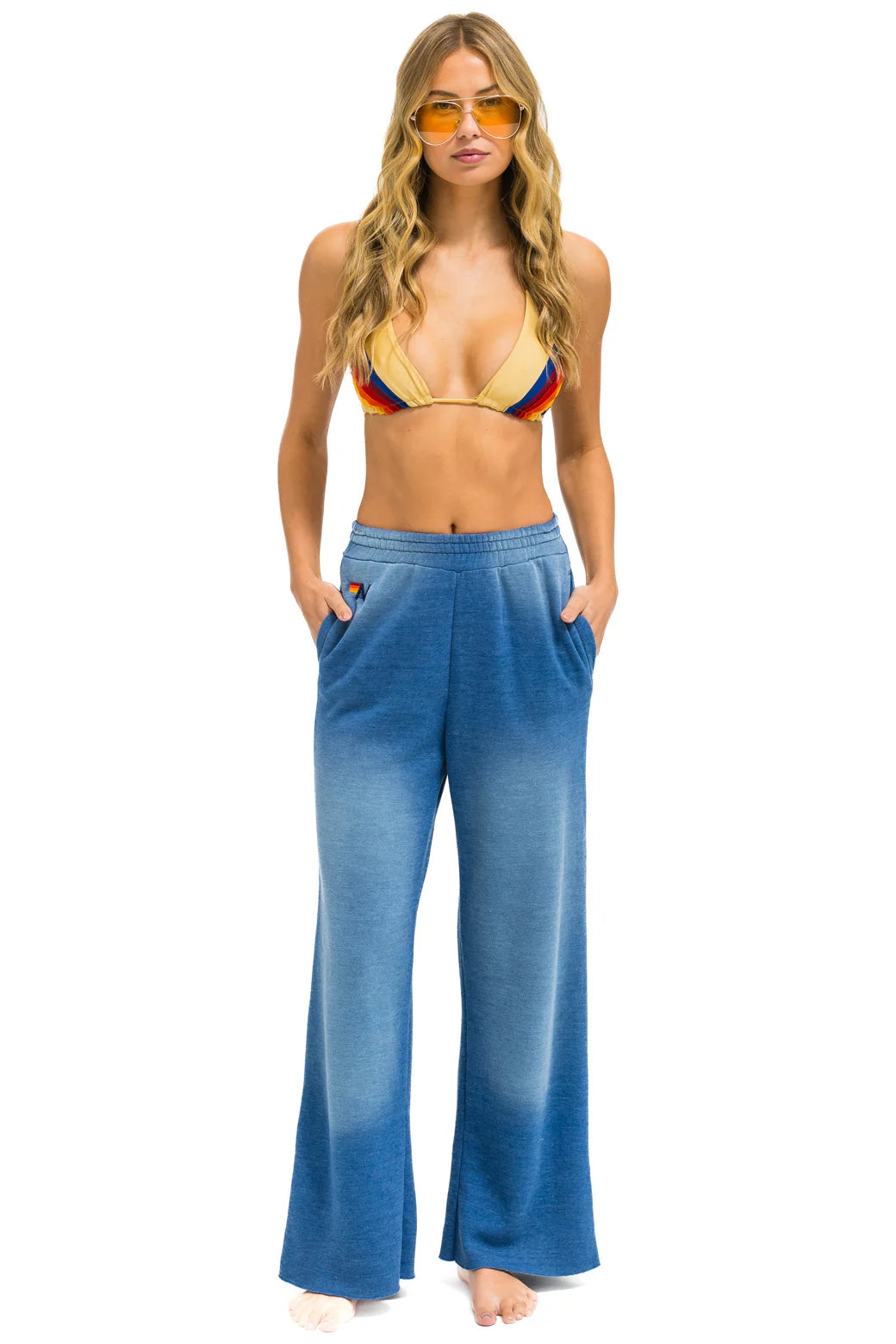 Essential wide leg pocket sweatpant FADED WATER