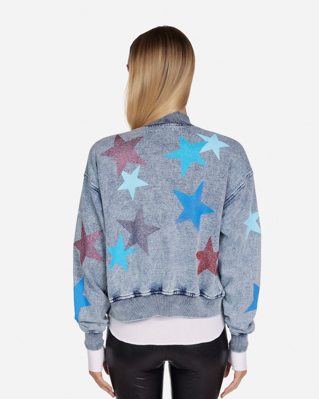 Shilese color crystal multi stars FADED DENIM