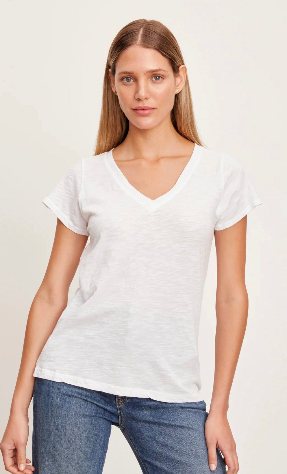 Jilian V-neck tee WHITE