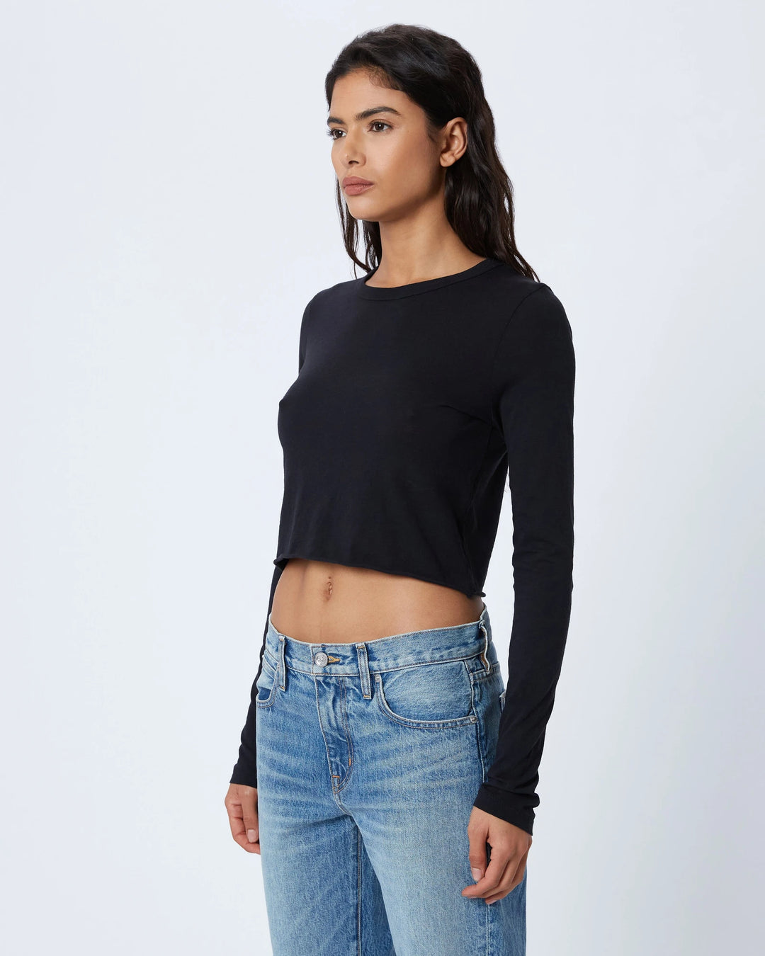 Baby LS crop tee RAVEN