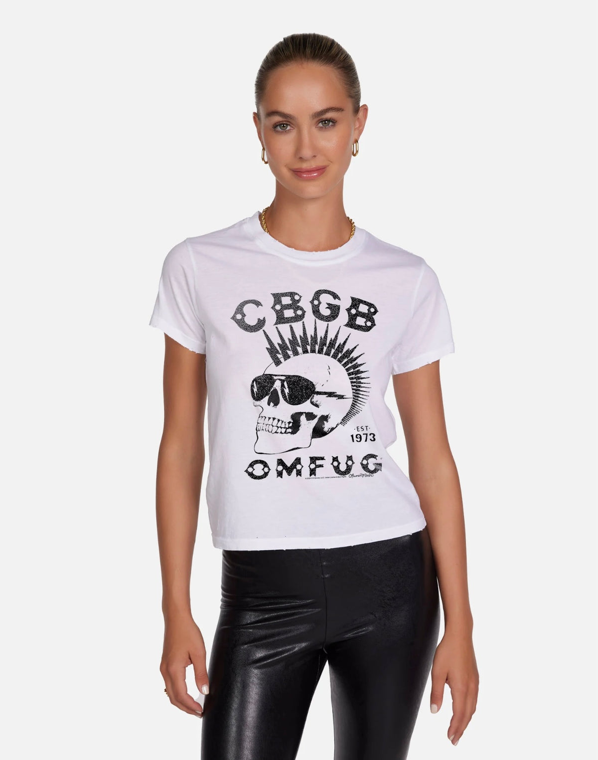 Ursula crystal CBGB punk skull WHITE