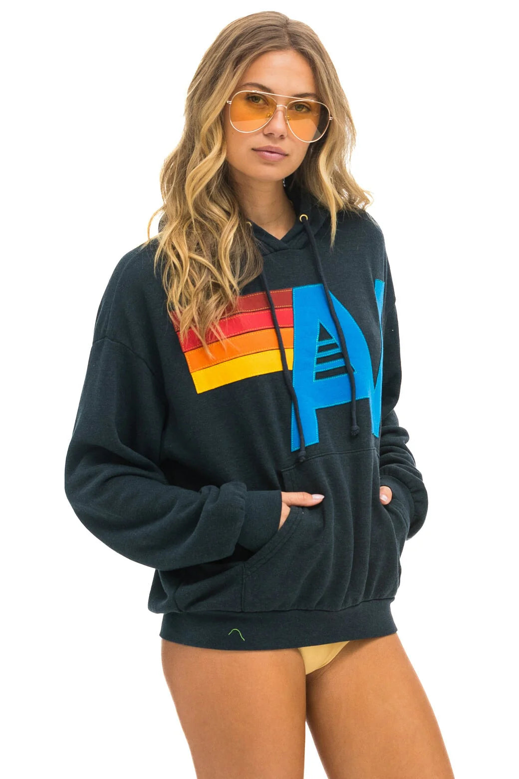 LOGO STITCH - HOODIE RELAXED CHARCOAL