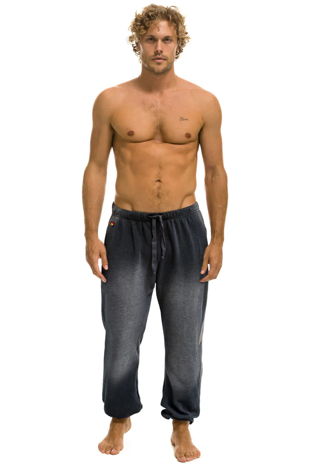 Bolt stitch men sweatpants FADED SMOKE