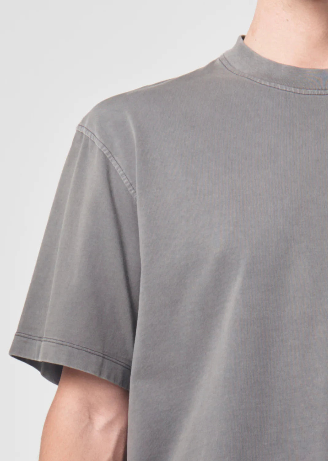 ASHA MOCK NECK TEE FLIT WASH GREY