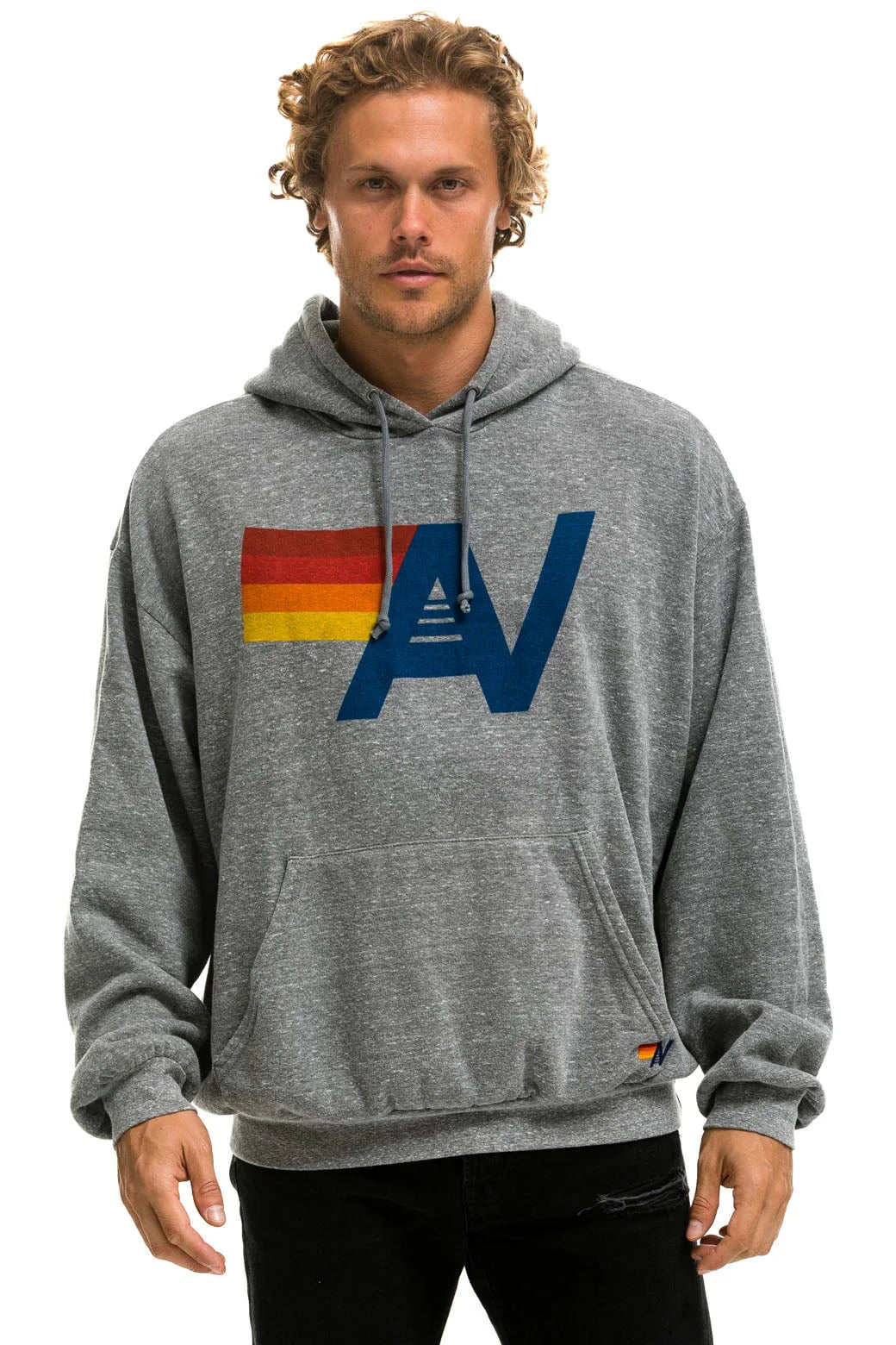 LOGO - PULLOVER HOODIE RELAXED HEATHER GREY