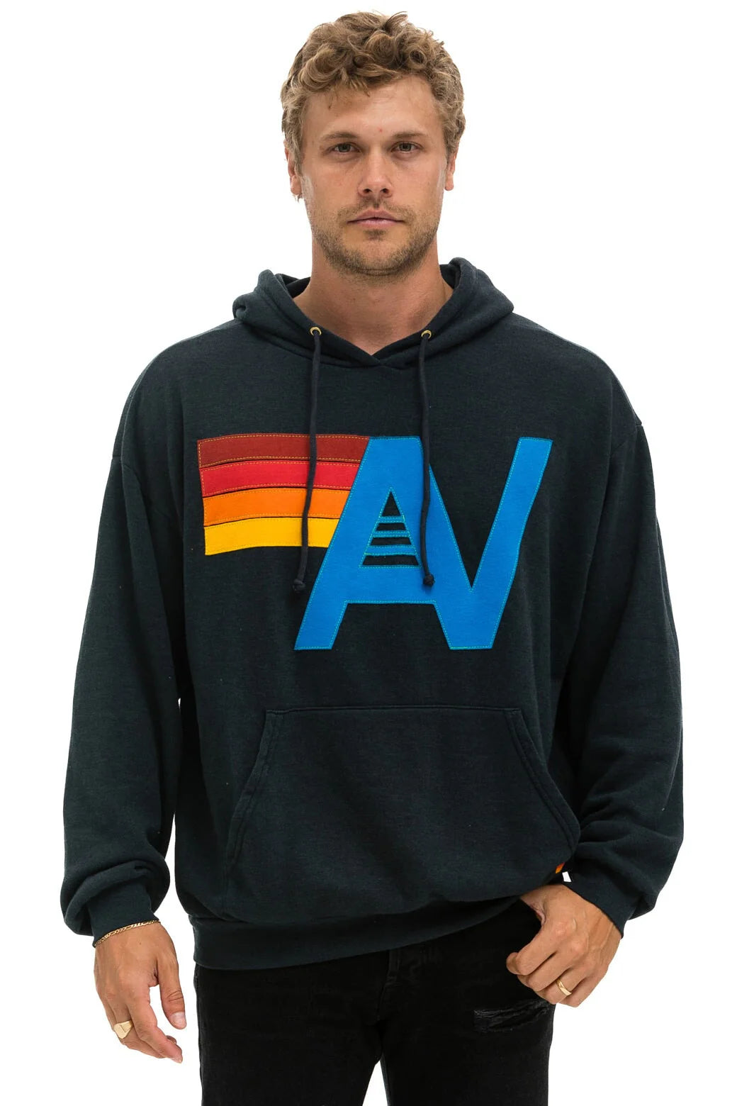 LOGO STITCH - HOODIE RELAXED CHARCOAL