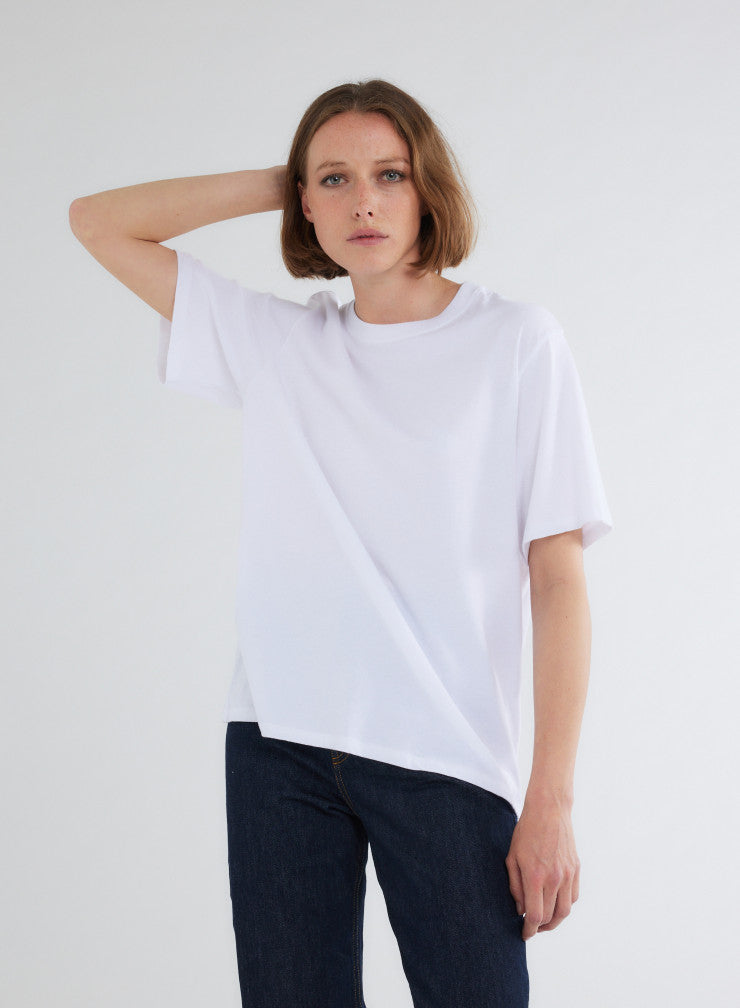 Round neck short sleeves WHITE