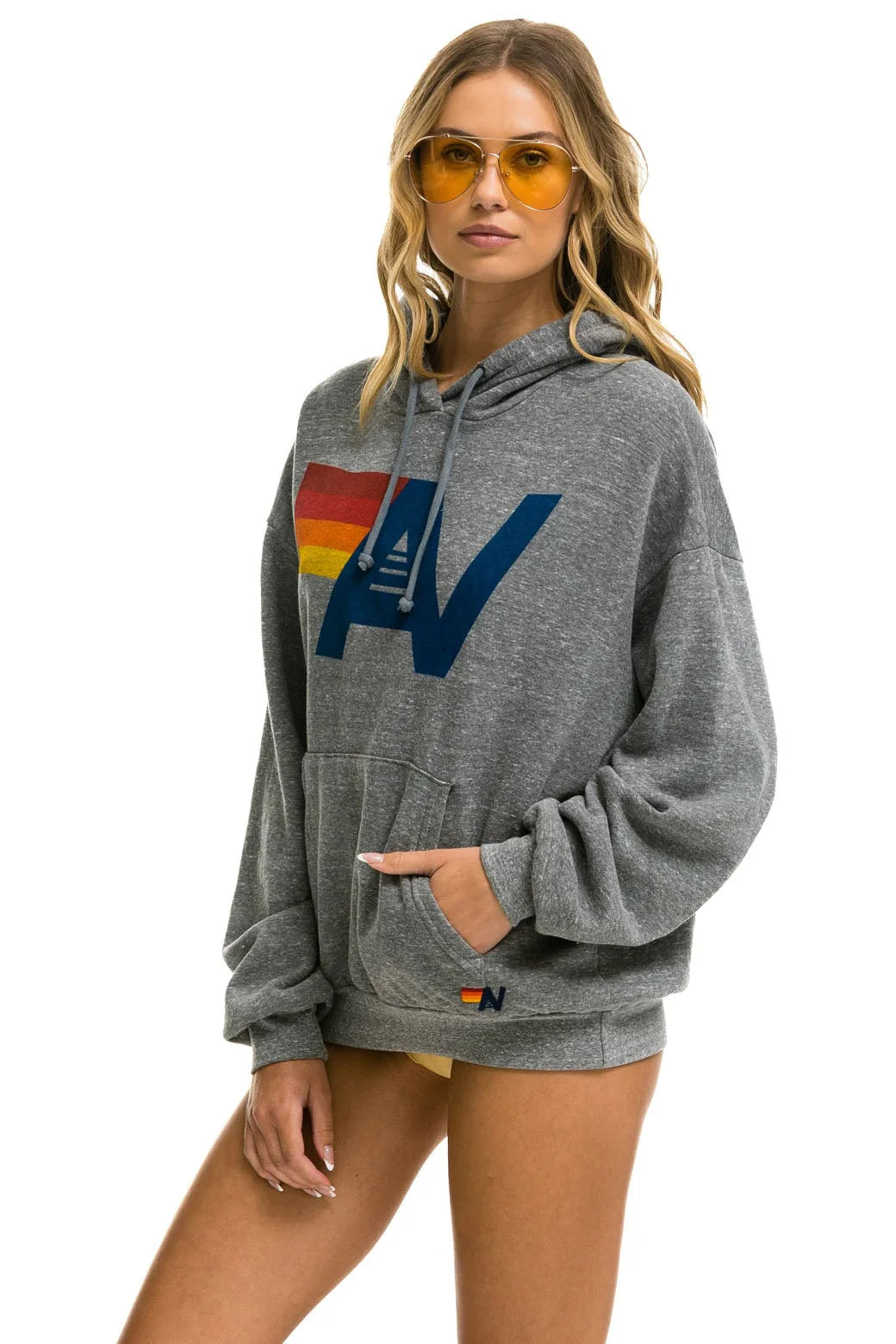 LOGO - PULLOVER HOODIE RELAXED HEATHER GREY