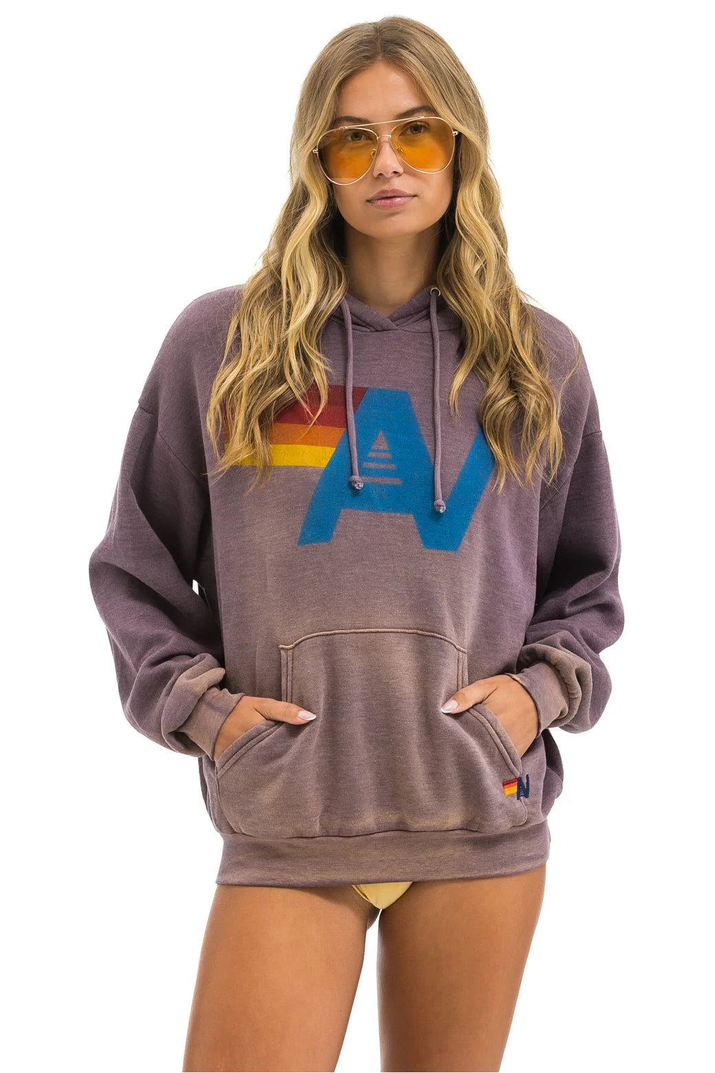 Vintage logo pull hoodie relaxed FADED MOCCHA