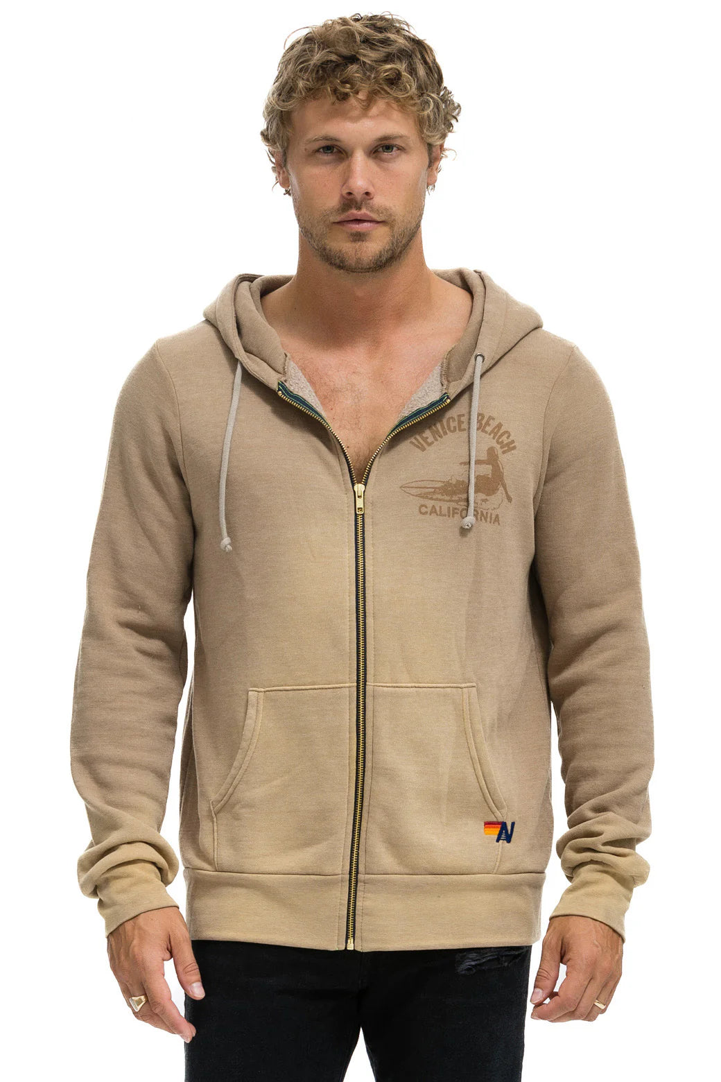 Venice surfer zip hoodie FADED TAN