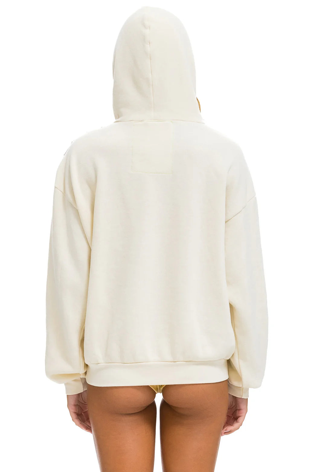 Wave stripe pull hoodie relaxed V.WHITE/V.WHITE