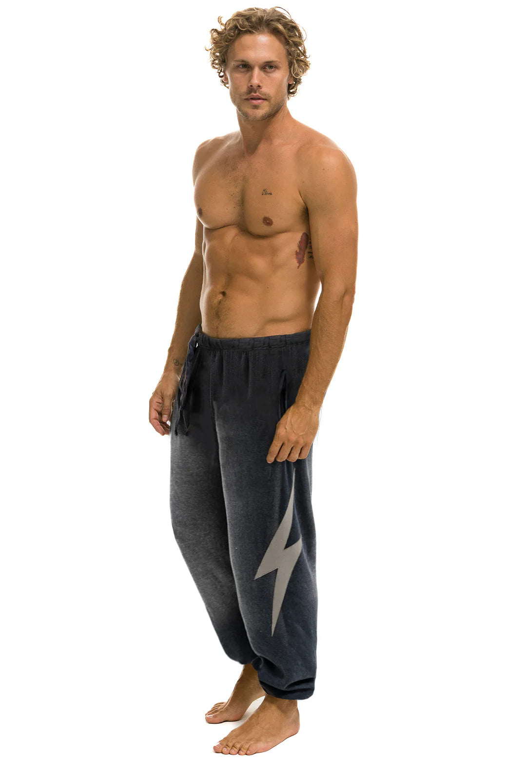 Bolt stitch men sweatpants FADED SMOKE