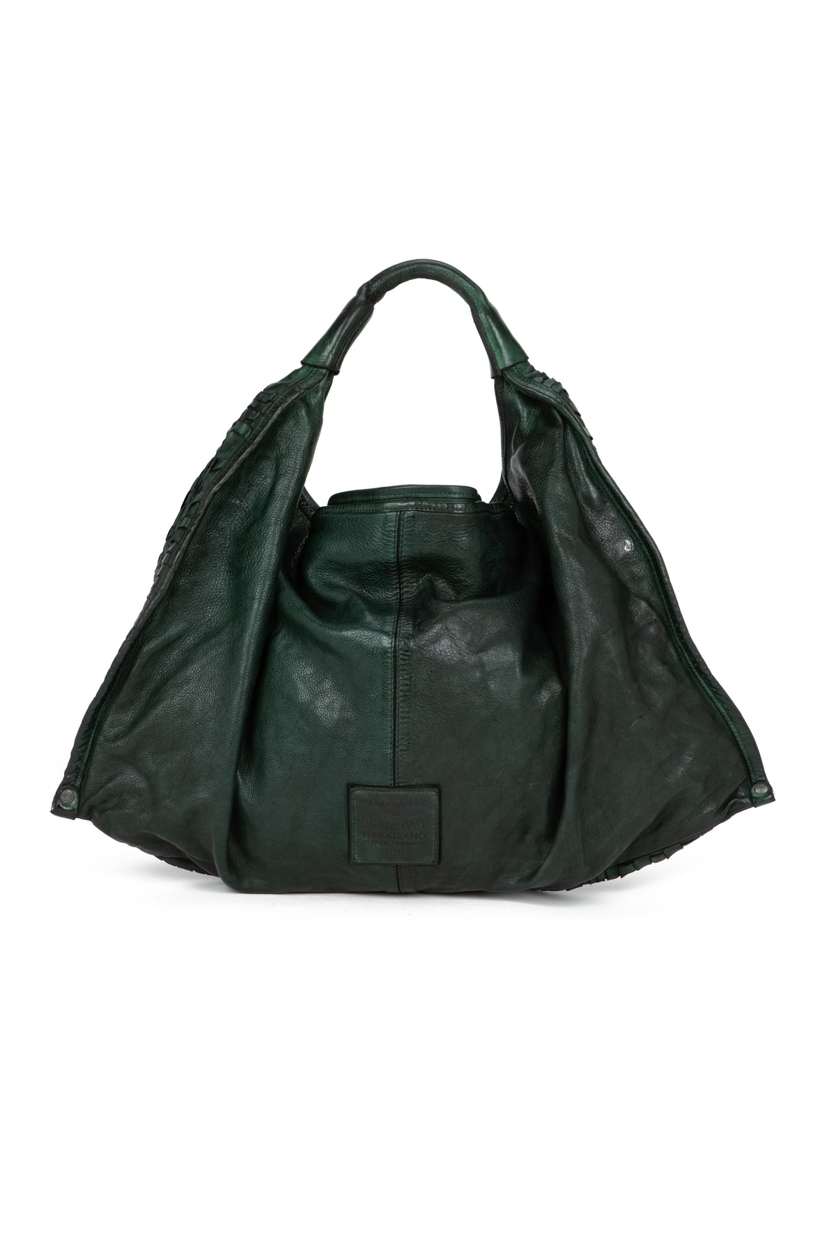 Shoulder bag woven GREEN BOTTLE