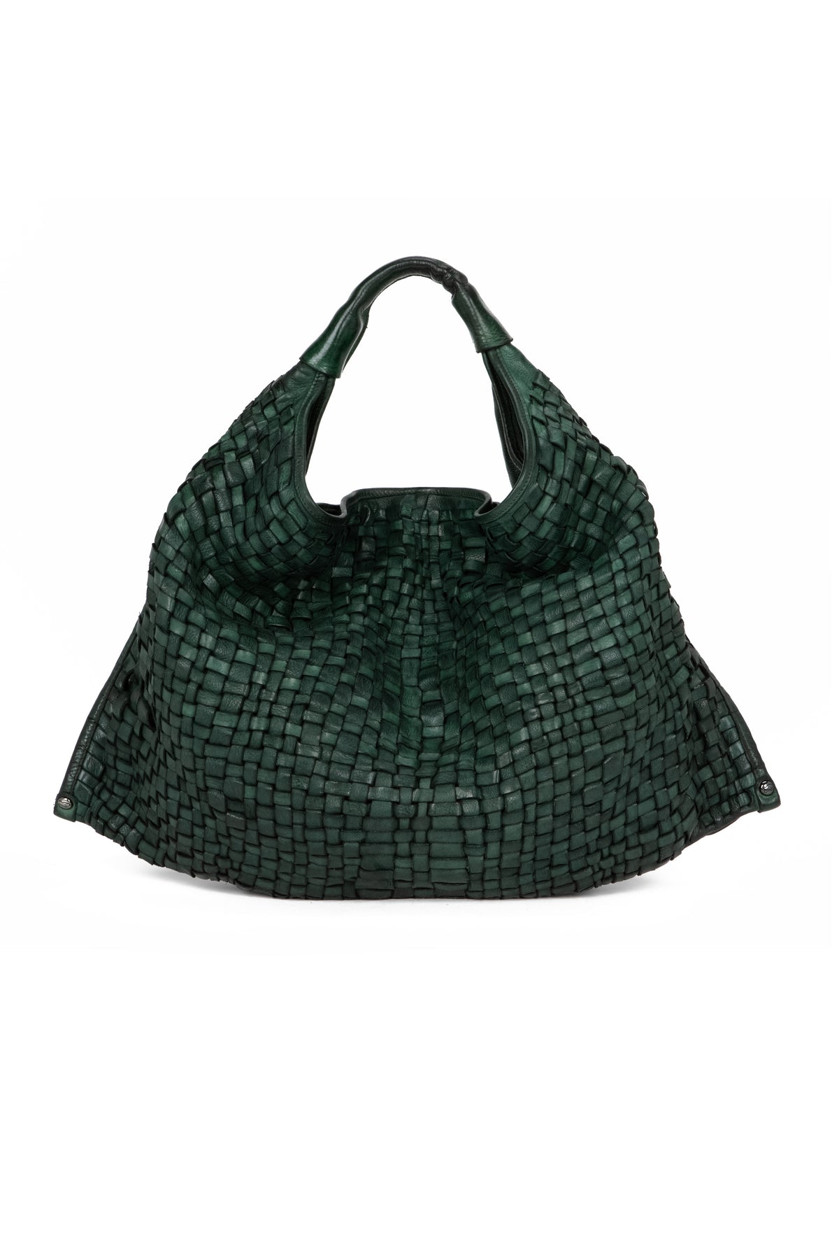 Shoulder bag woven GREEN BOTTLE