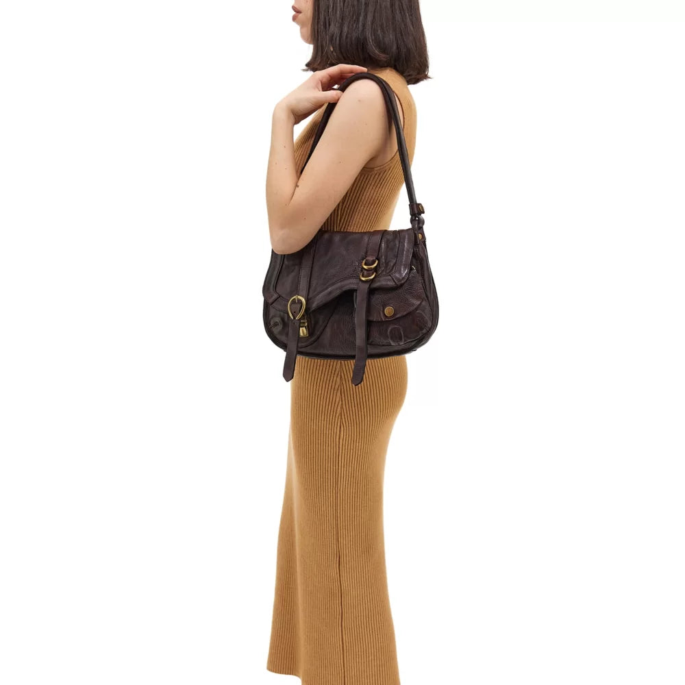 SHOULDER BAG M+NO STUDS POUCH BROWN