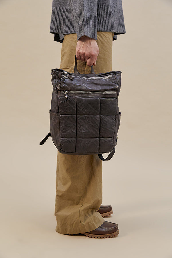 BACKPACK+SQUARE QUILT GREY