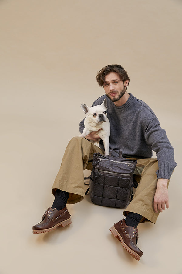 BACKPACK+SQUARE QUILT GREY