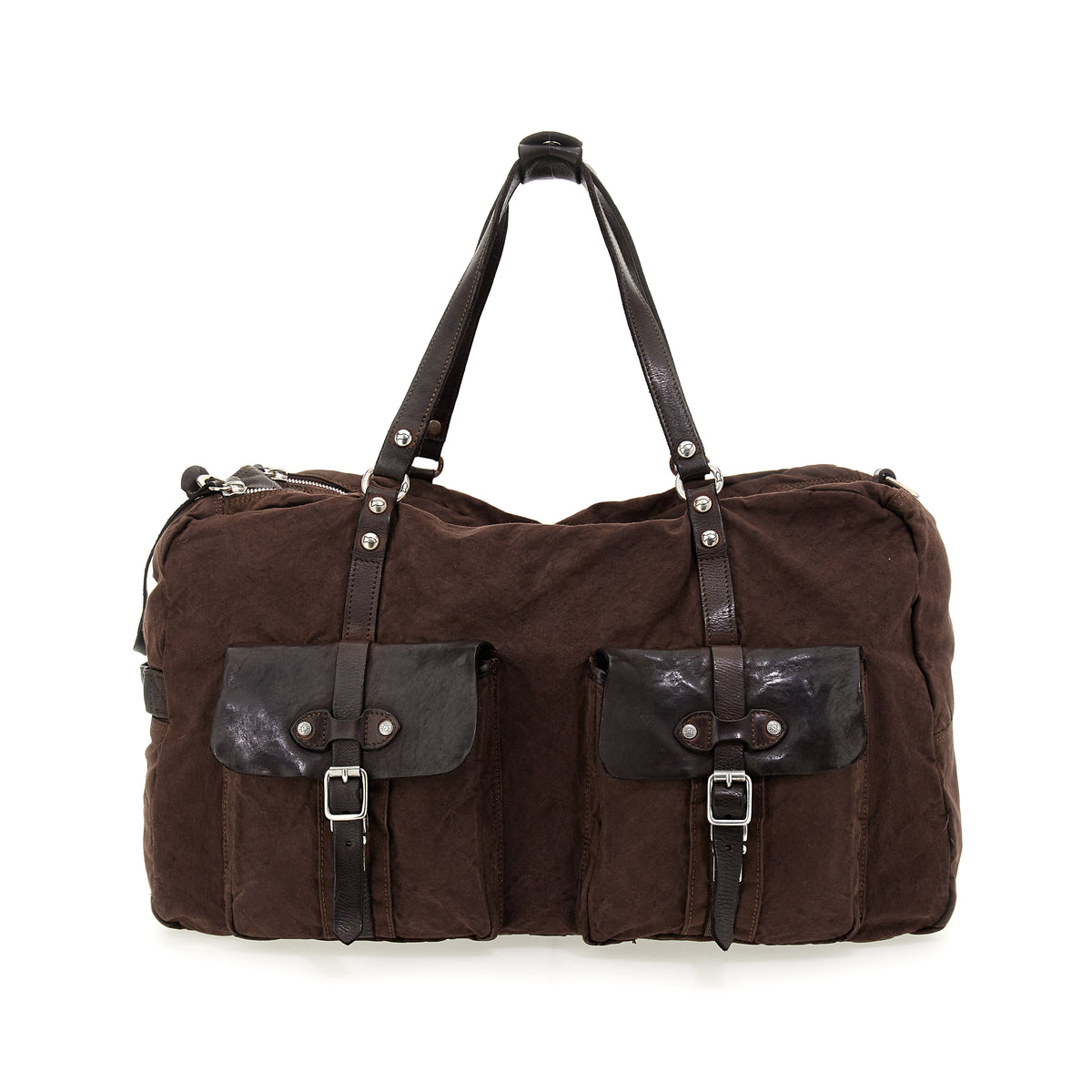 WEEKEND BAG+FABRIC MILITARY+D/GREY