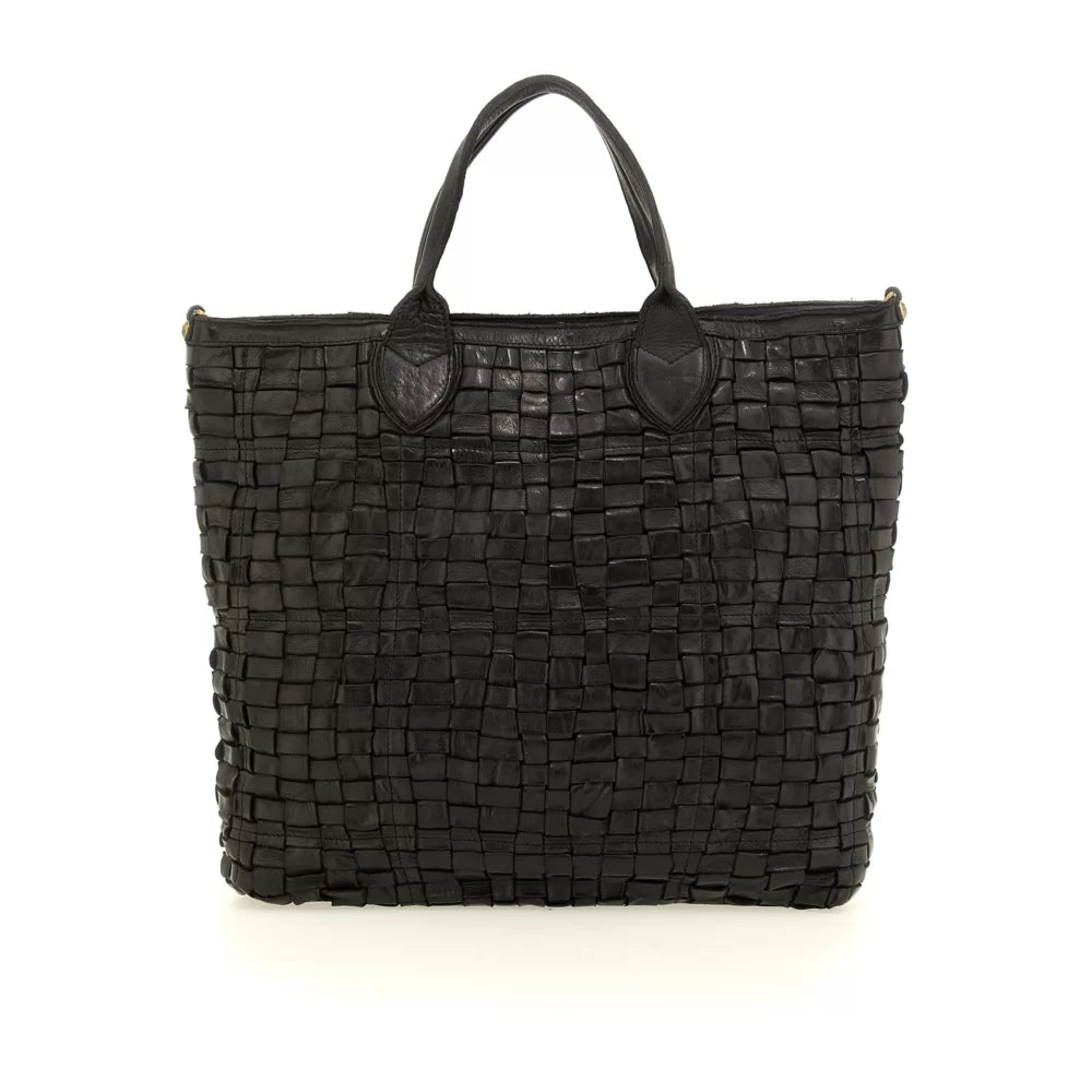 SHOPPING BAG WOVEN BLACK