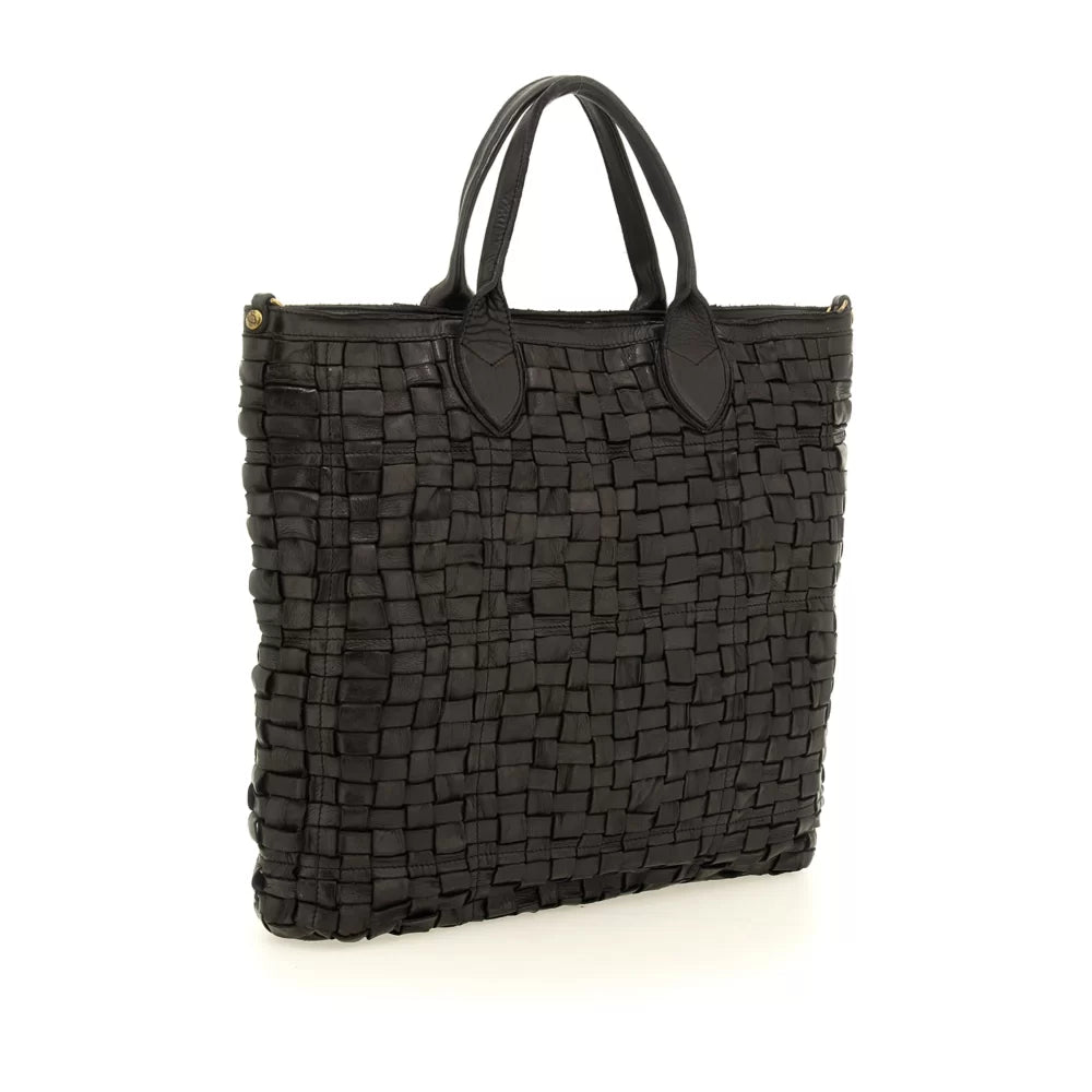 SHOPPING BAG WOVEN BLACK