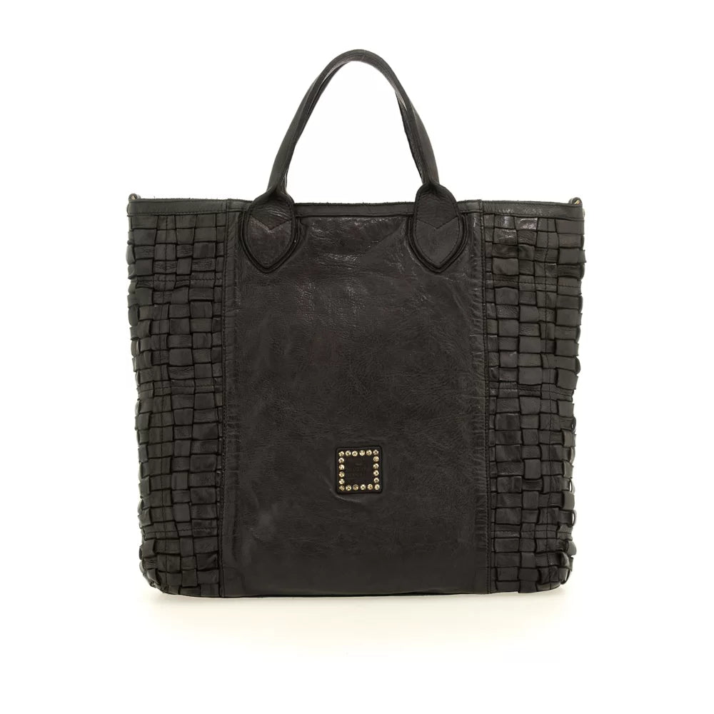 SHOPPING BAG WOVEN BLACK