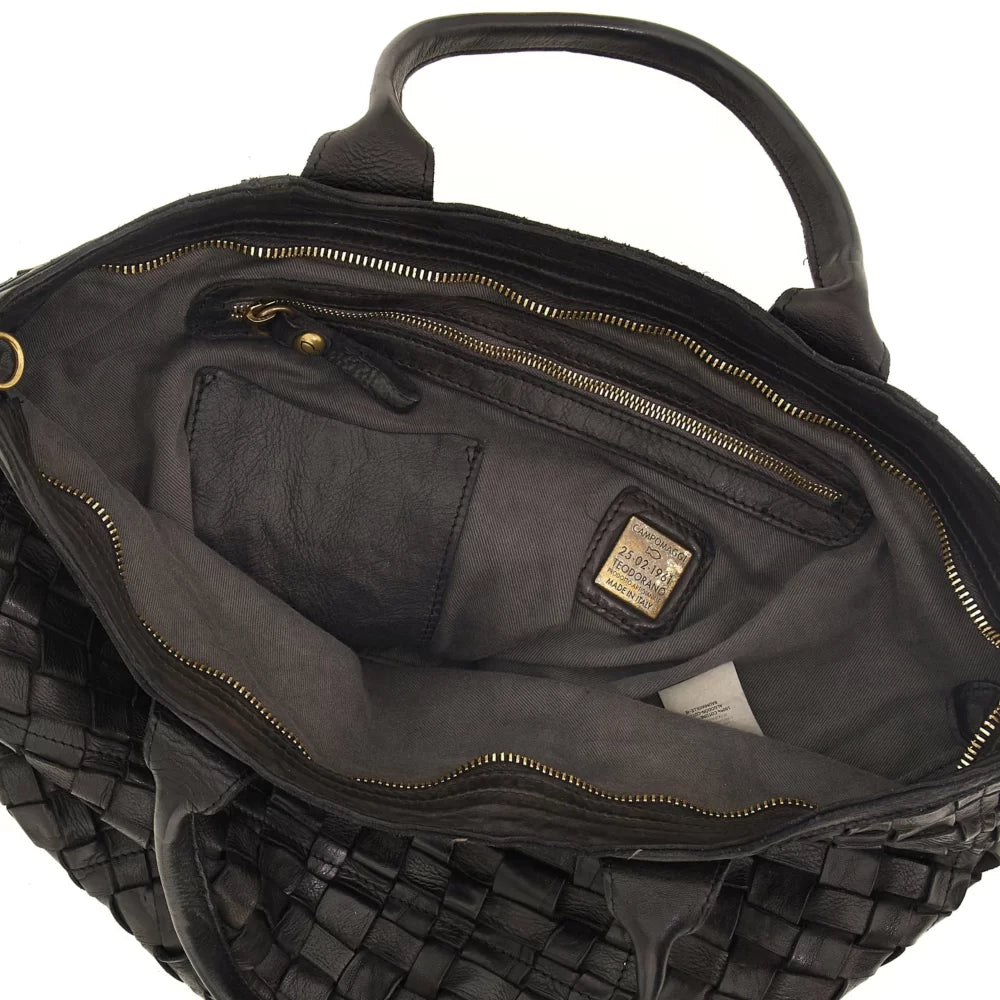 SHOPPING BAG WOVEN BLACK