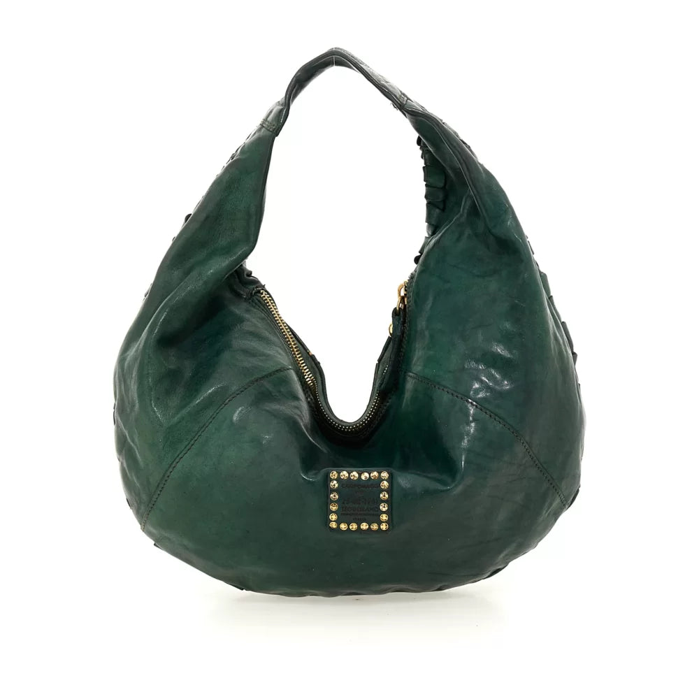 SHOULDER BAG WOVEN GREEN BOTTLE