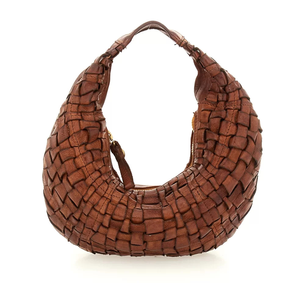 SHOULDER BAG WOVEN COGNAC