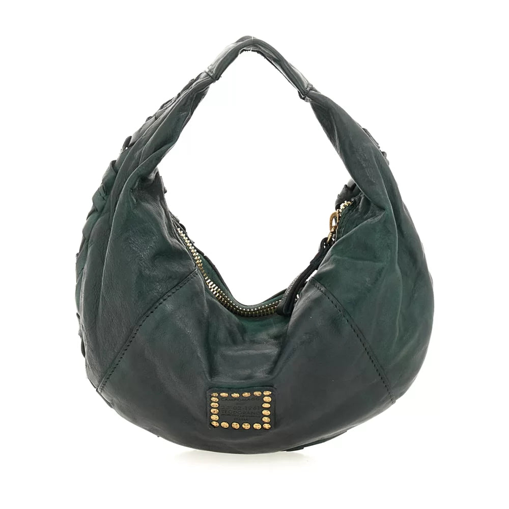 SHOULDER BAG WOVEN GREEN BOTTLE