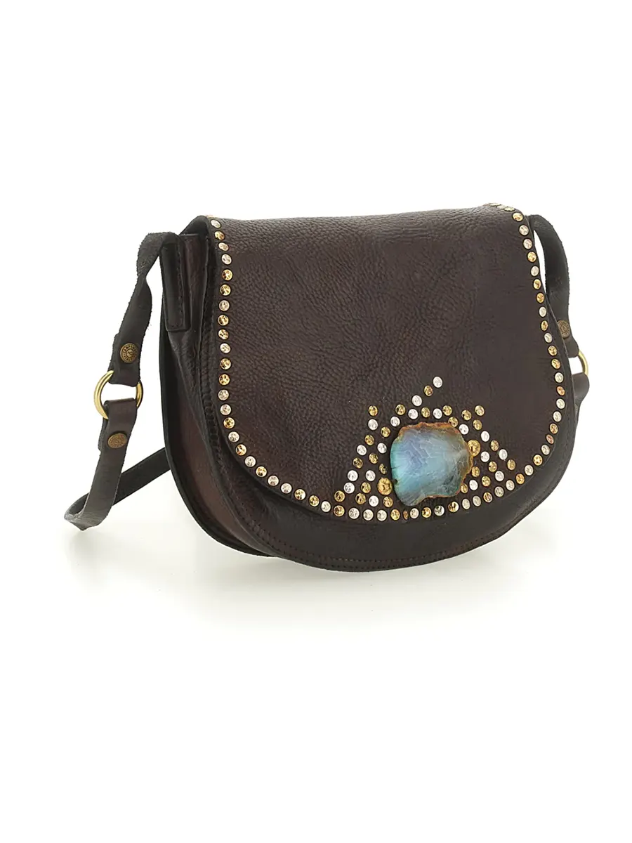 Petra crossbody M bag BROWN+BLUE STN