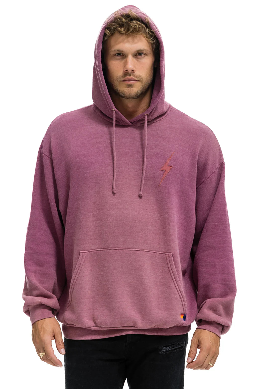 Bolt stitch 2 pullover hoodie FADED BERRY