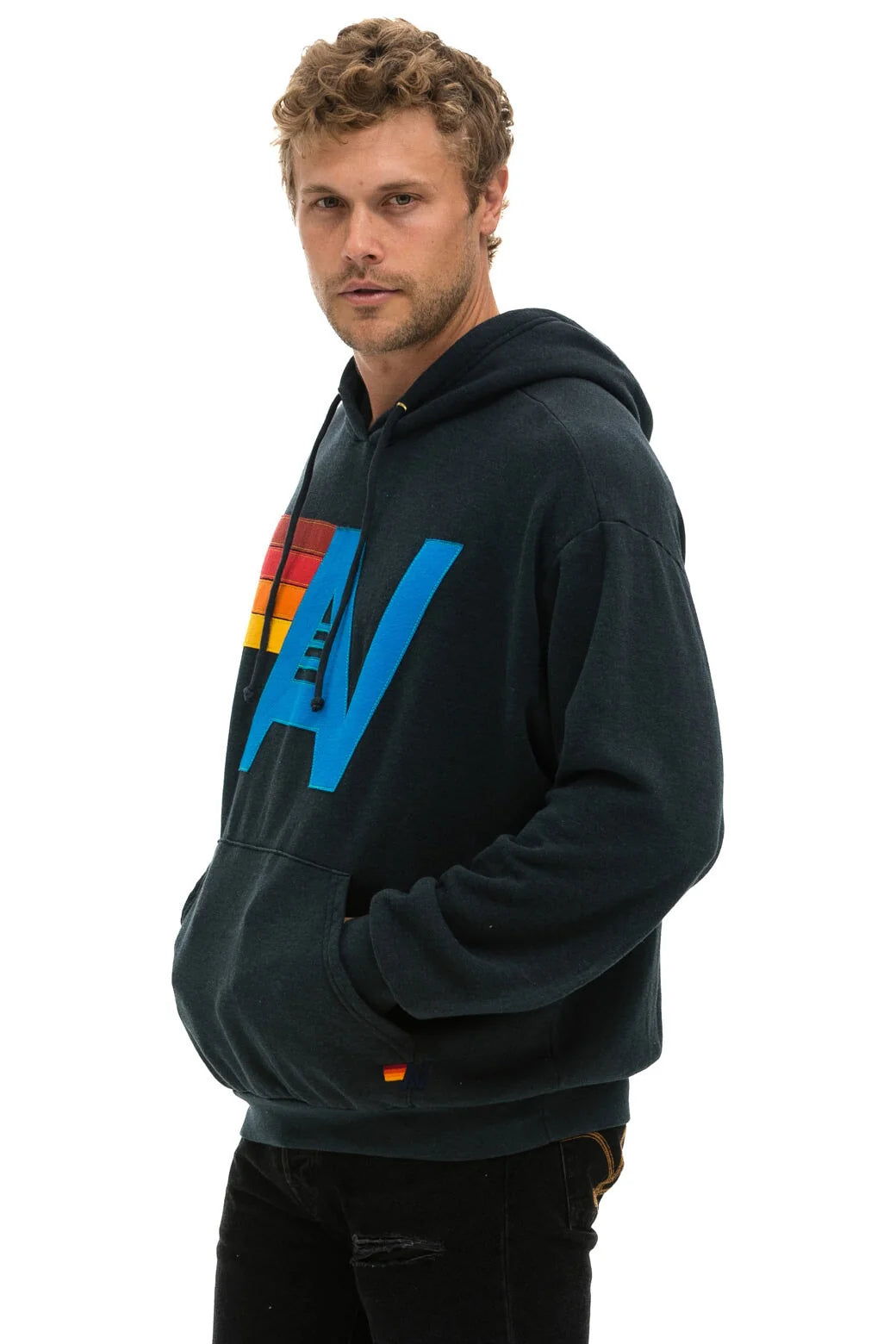 LOGO STITCH - HOODIE RELAXED CHARCOAL