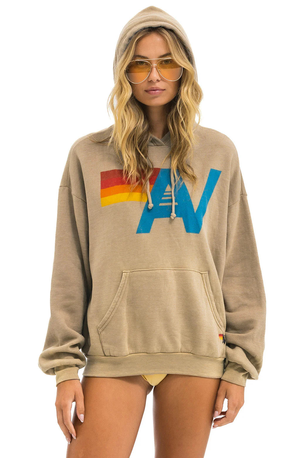 Vintage logo pull hoodie relaxed FADED TAN