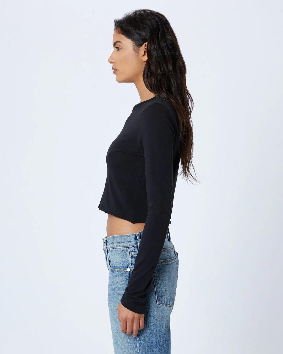 Baby LS crop tee RAVEN