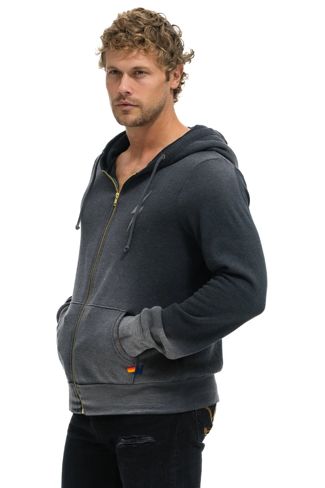 Bolt stitch 2 zip hoodie FADED SMOKE