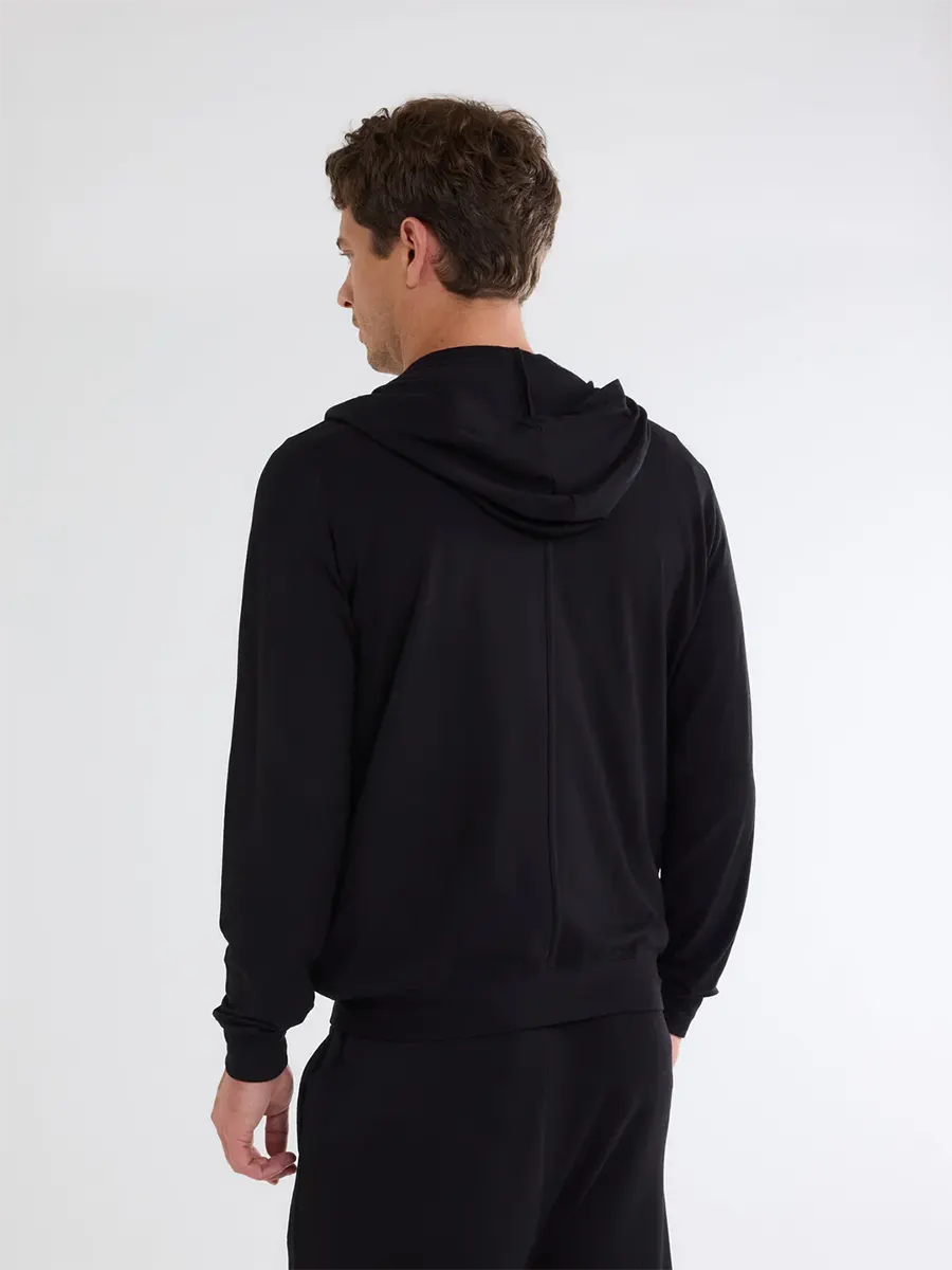 Zipped hoody sweater BLACK