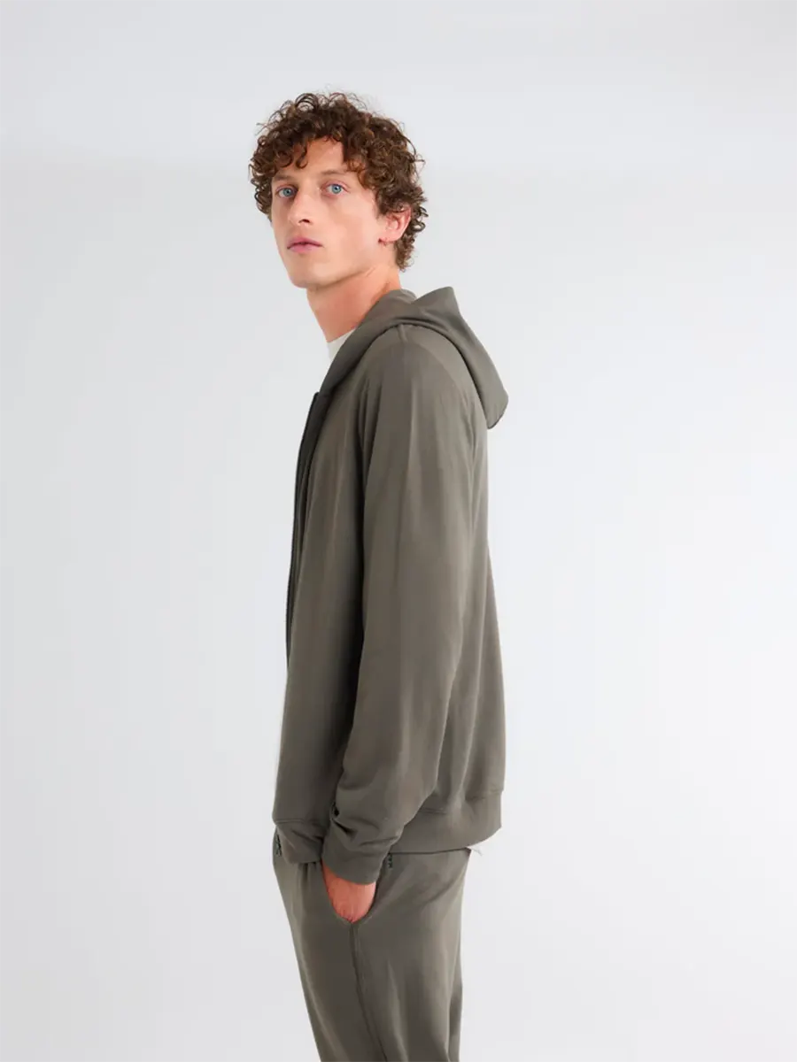 Zipped hoody sweater MILITARY