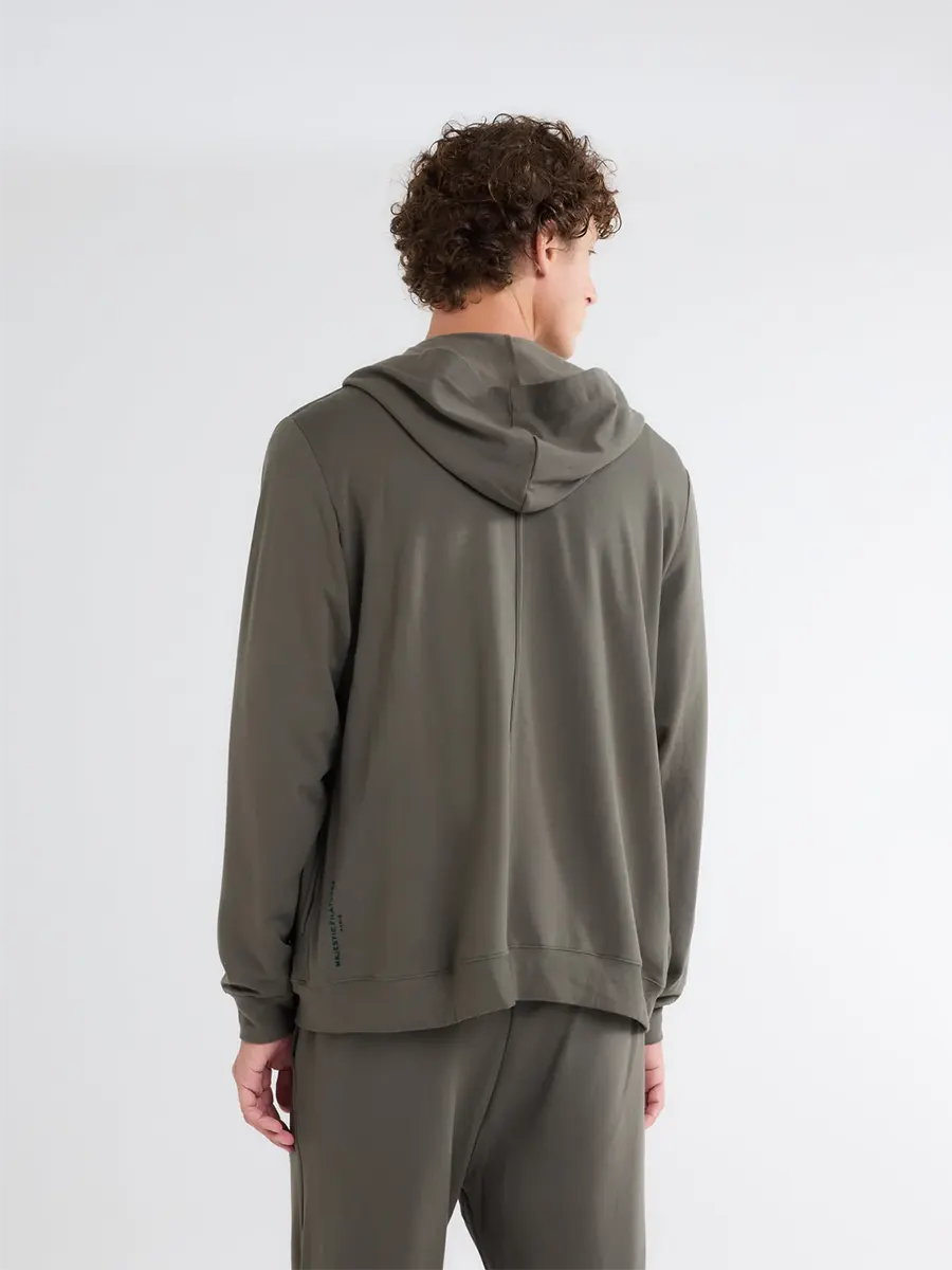 Zipped hoody sweater MILITARY