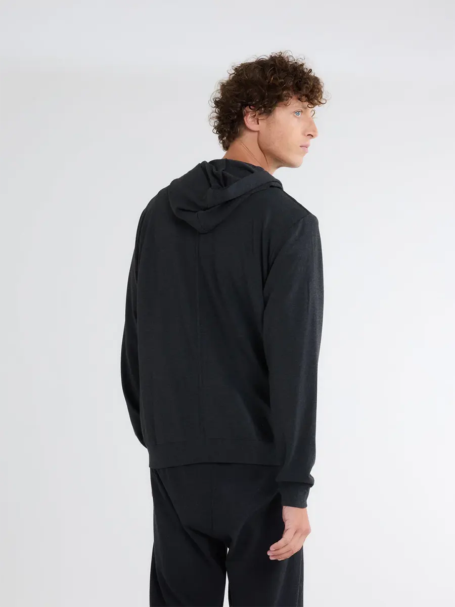 Zipped hoody sweater ANTHRACITE CHIN