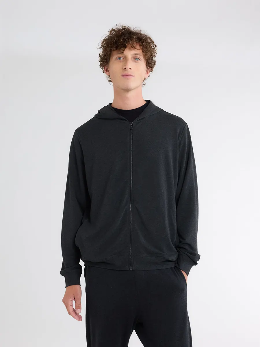 Zipped hoody sweater ANTHRACITE CHIN