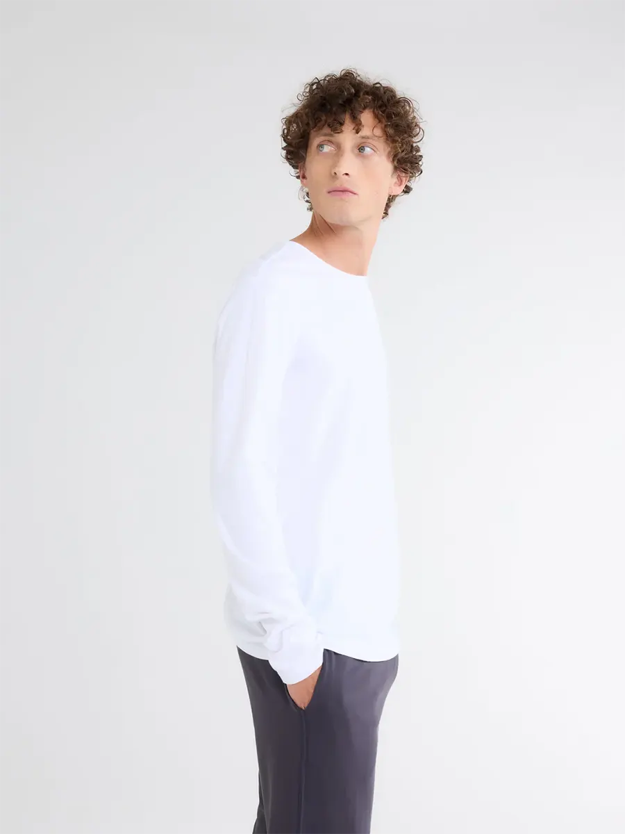 James, round neck long slv WHITE